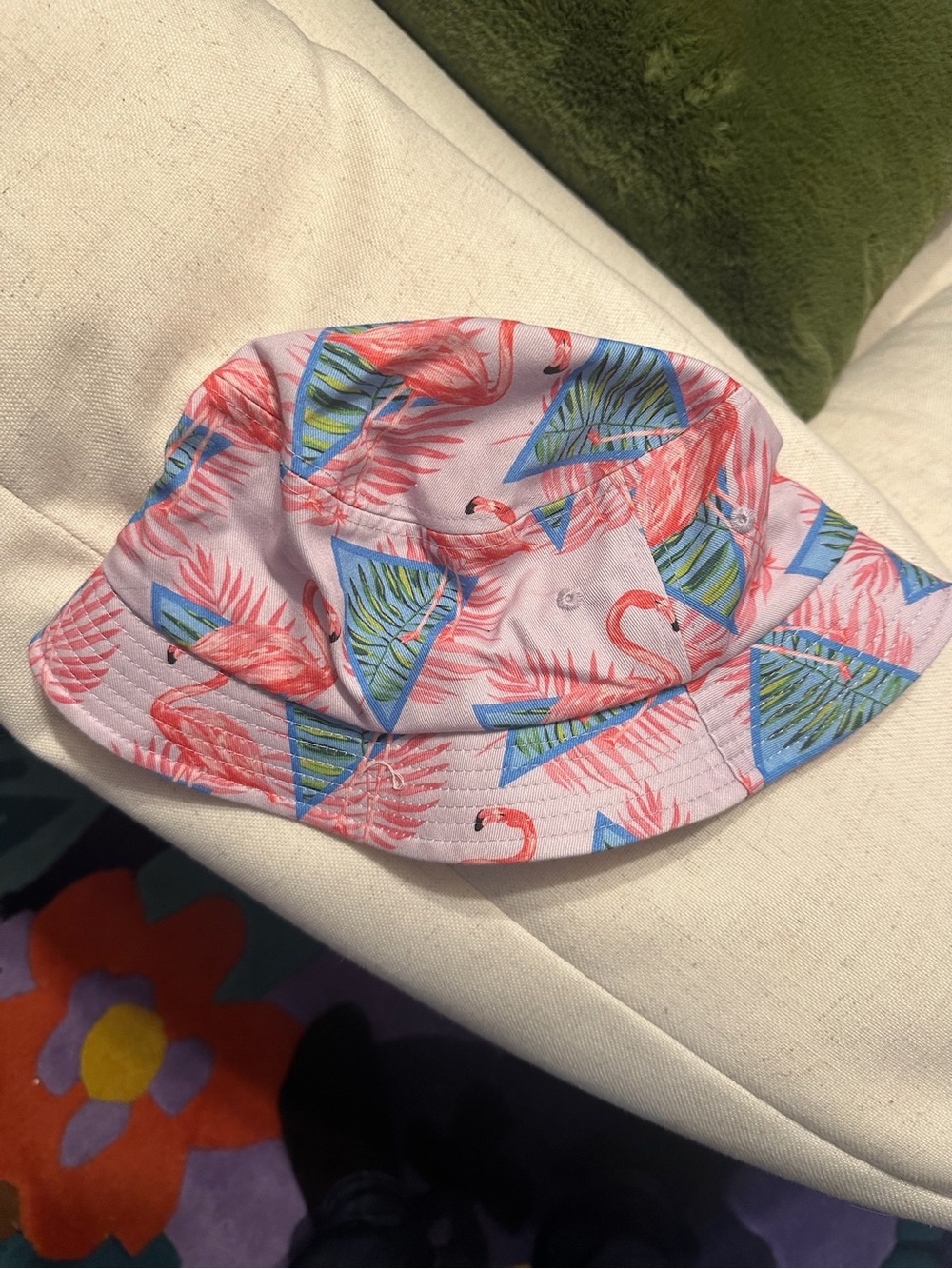 Pink Flamingo Print Bucket Hat